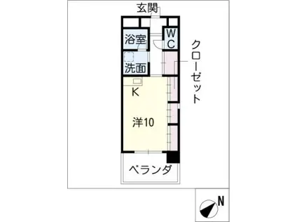 ル・クラージュ(ワンルーム/4階)の間取り写真