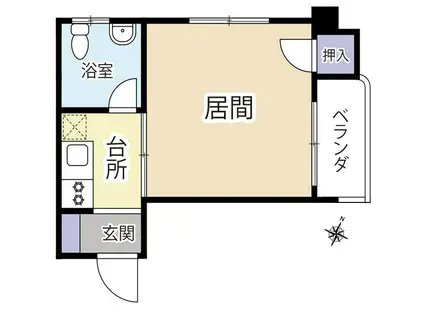 パークサイドハイツ(1K/2階)の間取り写真