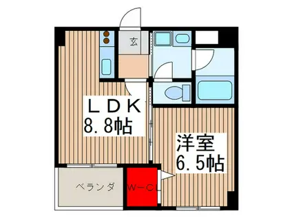 ソアラノーム北浦和(1LDK/4階)の間取り写真