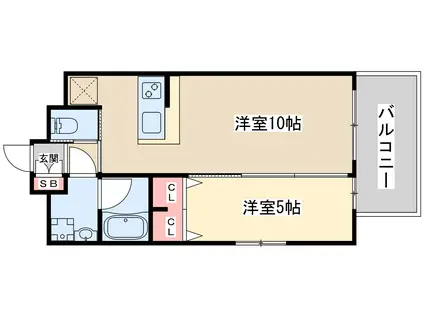 プレジオ江坂ルージュ(1LDK/13階)の間取り写真