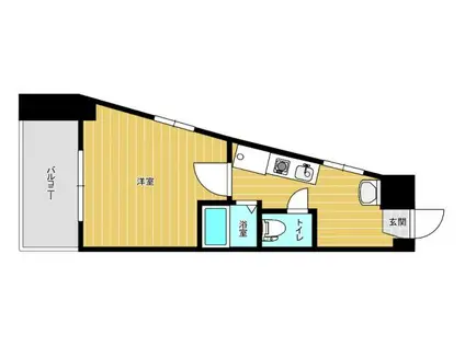 マリンアベニュー和布刈(1K/5階)の間取り写真