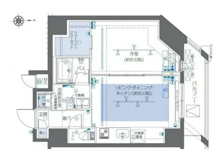 ズーム秋葉原(1LDK/4階)の間取り写真