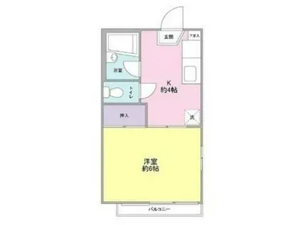 シャルム祐天寺(1K/1階)の間取り写真