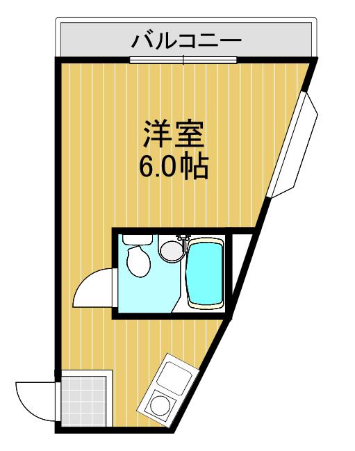 フエンテウノ(ワンルーム/3階)の間取り写真
