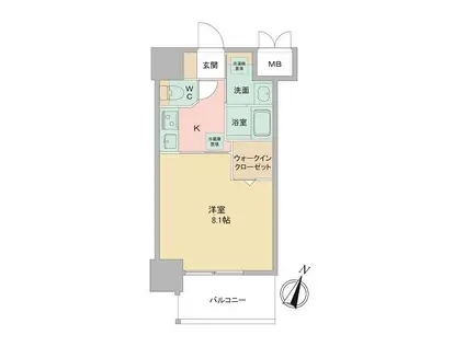 LOUIS RESIDENCE弁天町(1K/3階)の間取り写真