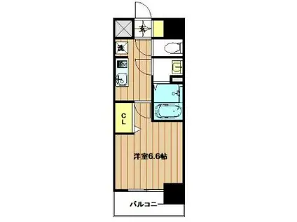 プレサンス上町台筆ヶ先ノース(1K/13階)の間取り写真