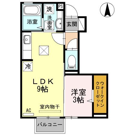 クレール シャトレー(1LDK/1階)の間取り写真