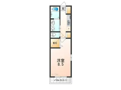 ディオコーポ北花田イースト(1K/2階)の間取り写真