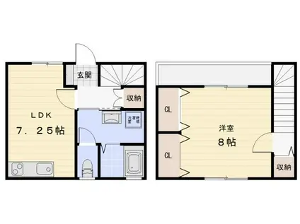 ウエストパレス(1LDK/1階)の間取り写真