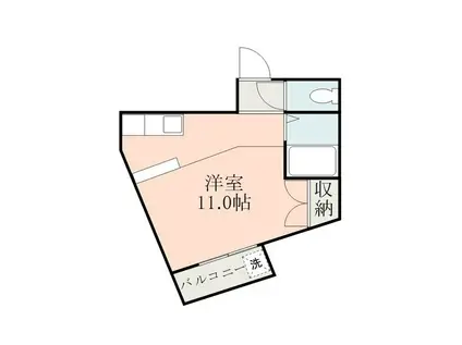 ロフティ天神(ワンルーム/2階)の間取り写真