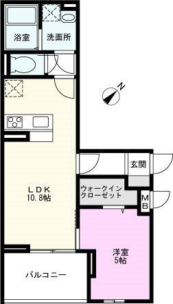 ラポーム北戸田(1LDK/2階)の間取り写真