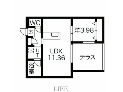 KII711(1LDK/1階)の間取り写真