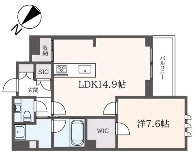 ベルヴィル(1LDK/2階)の間取り写真