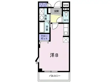 エレガンテフィールドI(1K/2階)の間取り写真