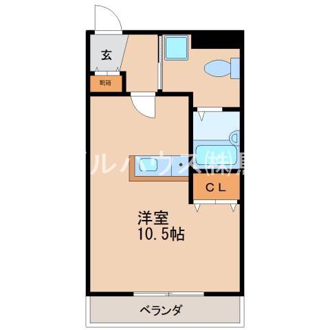 リノ・パラッツオ(ワンルーム/2階)の間取り写真