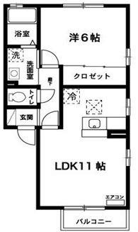 ブラン サルドセジュール(1LDK/2階)の間取り写真