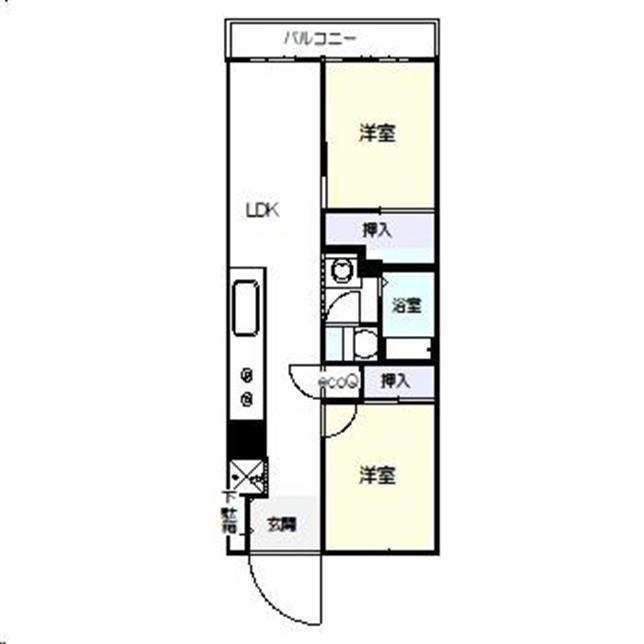 サンジェローム萩(2LDK/2階)の間取り写真