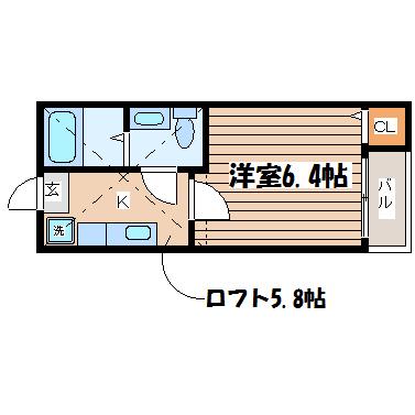 グリーンハイツ(1K/2階)の間取り写真