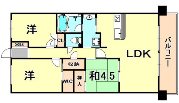 プラウドシティ塚口マークフォレスト(3LDK/13階)の間取り写真