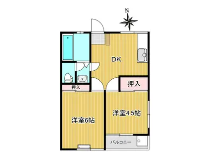 コーポ和(2DK/2階)の間取り写真