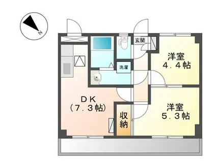 サンビレッヂ1(2DK/1階)の間取り写真