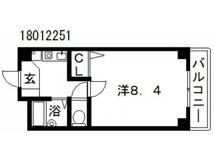 スペースイン田辺(1K/4階)の間取り写真