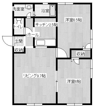 ソフィアC(2LDK/2階)の間取り写真