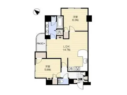 グランドステージ初台(2LDK/7階)の間取り写真