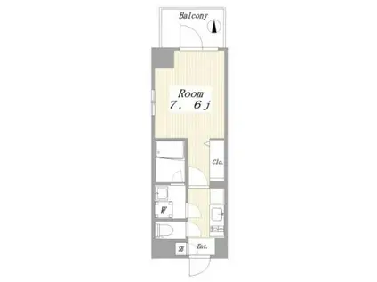 コモドパラッツォ グランデ立川(1K/6階)の間取り写真