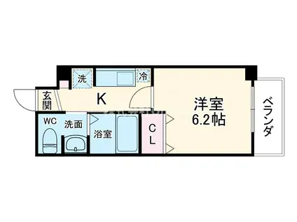 プレサンスNEO長堂アウローラ(1K/8階)の間取り写真