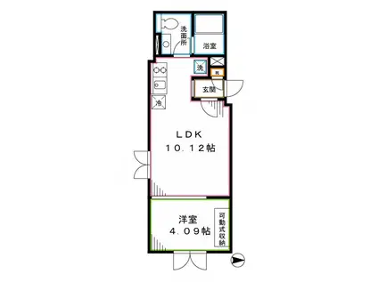 アレーロ上落合(1LDK/4階)の間取り写真