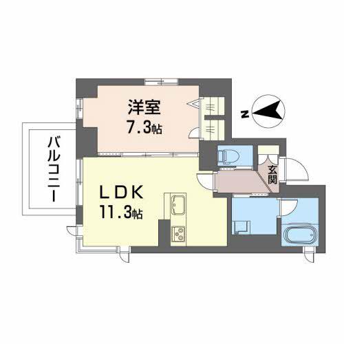 シャーメゾン新寺II(1LDK/4階)の間取り写真