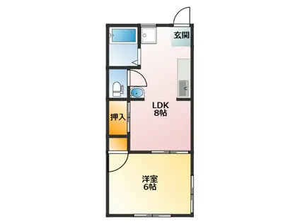 サンパーク松原A(1LDK/1階)の間取り写真