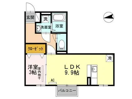 アルトプエンテ(1LDK/2階)の間取り写真