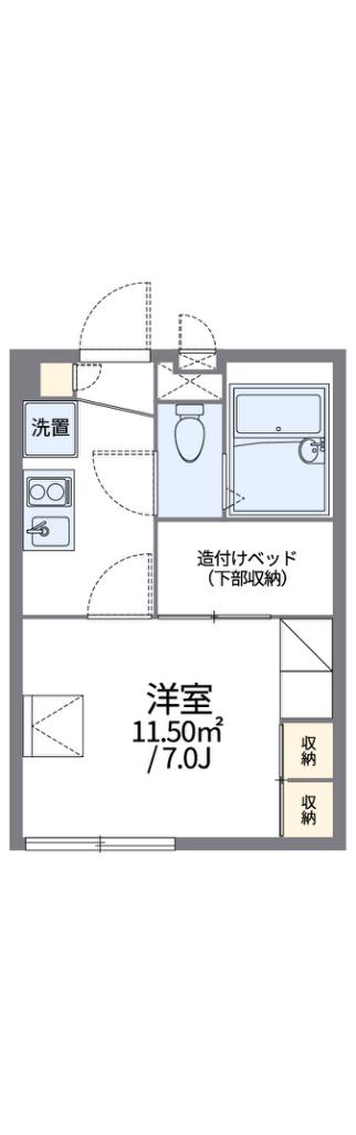 レオパレスKアンドS(1K/1階)の間取り写真