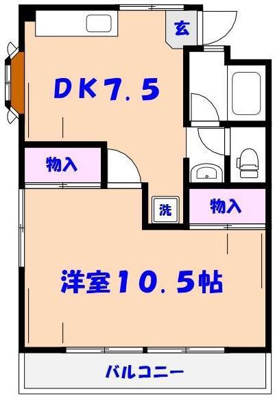 斉藤ビル(1DK/3階)の間取り写真