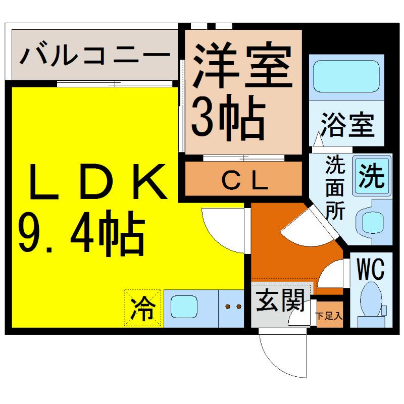 GRANDTIC庄内緑地公園(1LDK/1階)の間取り写真