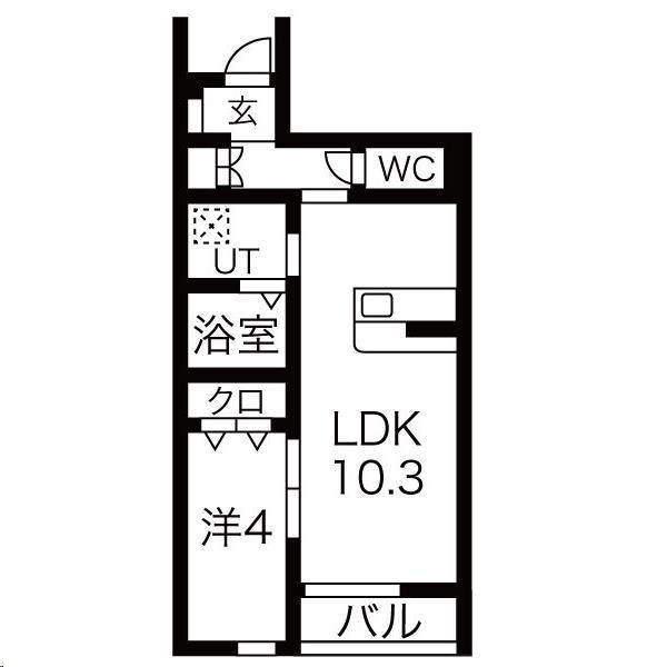 CASA ETERNO(1LDK/1階)の間取り写真
