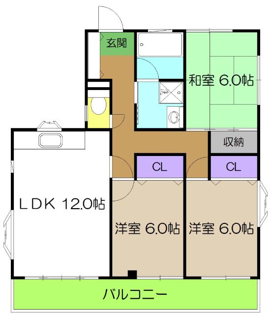 ラポールナカママ(3LDK/2階)の間取り写真
