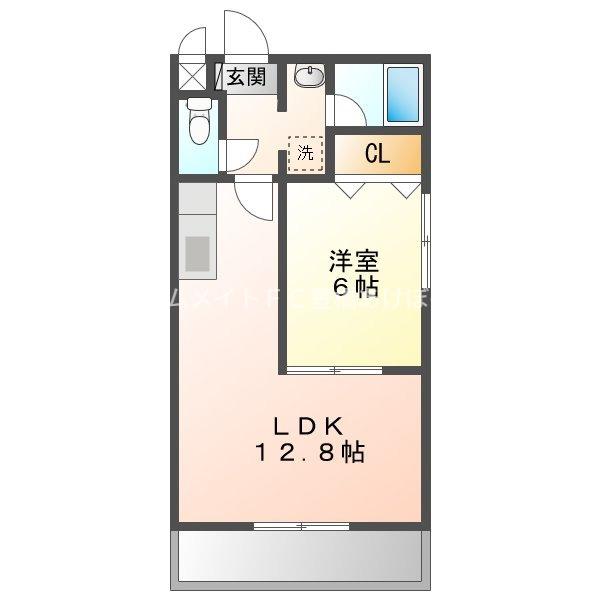 サニーヒルB(1LDK/1階)の間取り写真