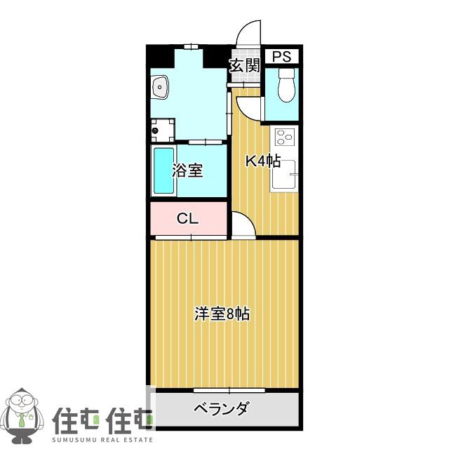 TIERRAIII(1K/1階)の間取り写真