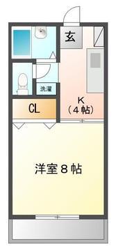 ハイツ南蔵王(1K/2階)の間取り写真