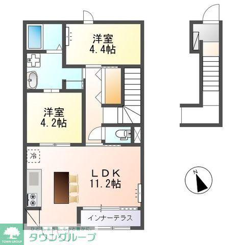 エスペランサ(2LDK/2階)の間取り写真