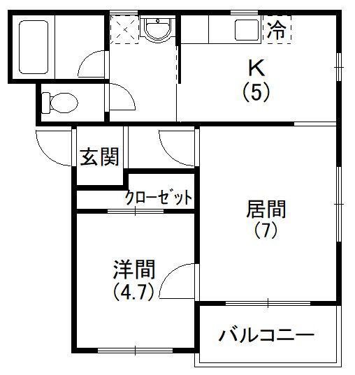 コンフォードIII(1LDK/1階)の間取り写真