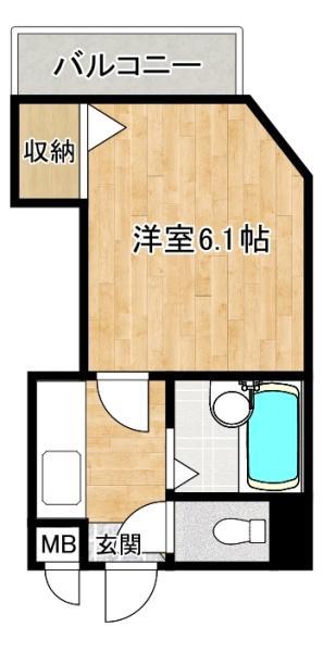 ラピュタ牧野阪(1K/3階)の間取り写真