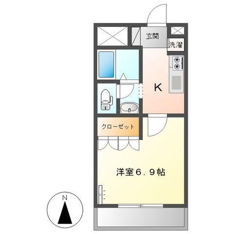 エクシードII(1K/2階)の間取り写真