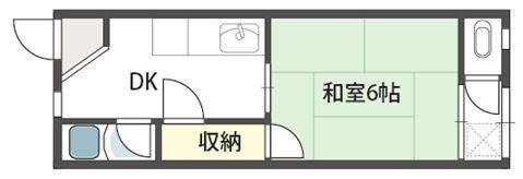長栄寺第5コープ(1DK/3階)の間取り写真