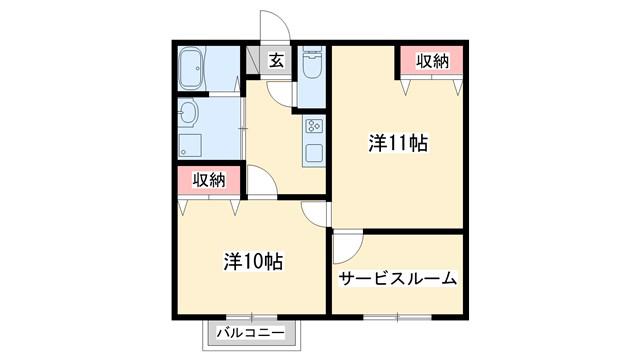 ミユキハウス(2K/2階)の間取り写真