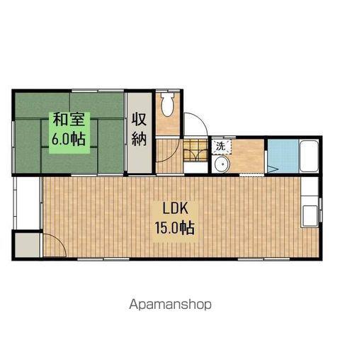 宮崎アパート 1号棟(1LDK/2階)の間取り写真