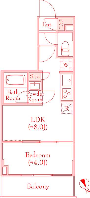 LUMIEC KANNAIII(1LDK/3階)の間取り写真
